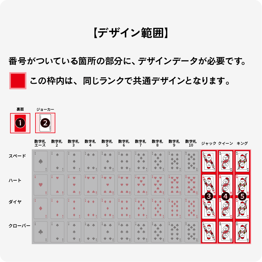 トランプ　ましかく（裏面・ジョーカー・J・Q・K（4マーク共通デザイン））